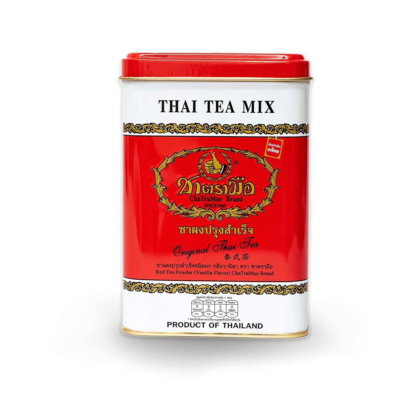 ChaTraMue Original Thai Tea Mix 50 Sachets Packed in Can, 200 g, Original